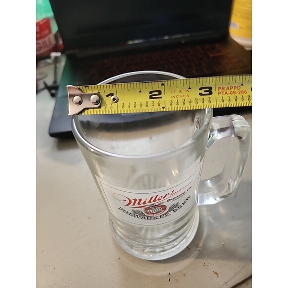 Vintage Miller Milwaukee Beer Glass Mug 6" 12oz Heavy Barware Collectible - Picture 8 of 9